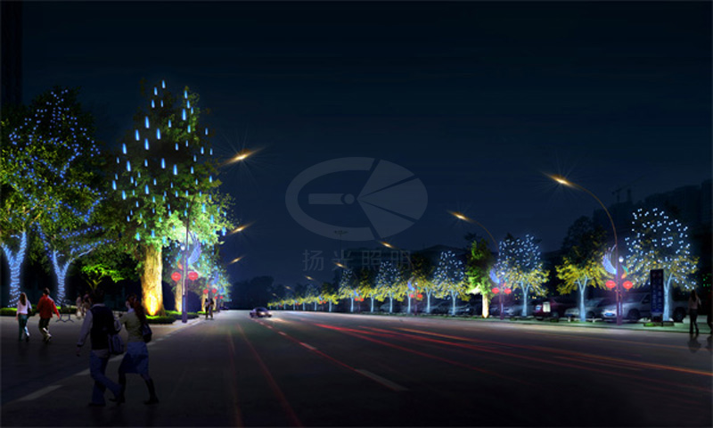 城市道路夜景燈光設(shè)計(jì)效果圖一