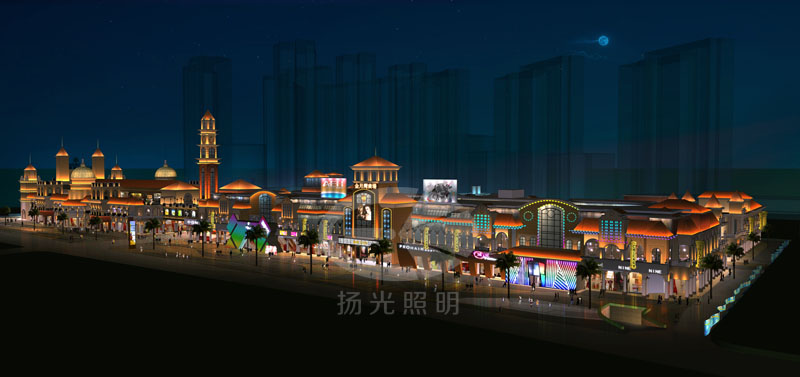 商業(yè)街燈光設(shè)計(jì)效果圖一